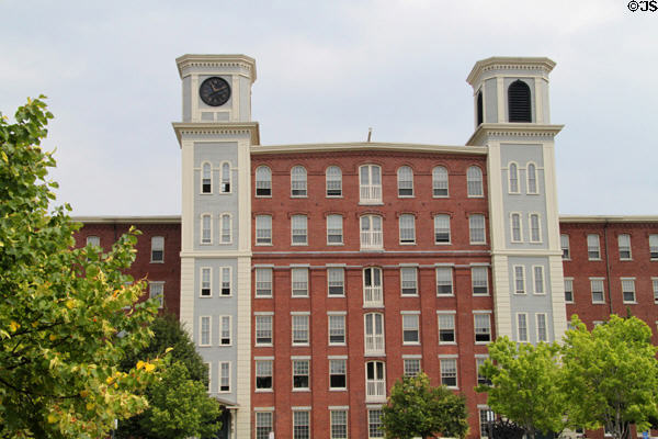 Massachusetts Cotton Mills complex with clock tower. Lowell, MA.