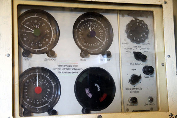 Electronics of Hiddensee with Russian labels at Battleship Cove. Fall River, MA.