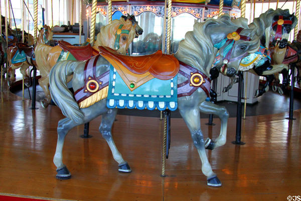 Horses by Philadelphia Toboggan Co. at Fall River Carousel. Fall River, MA.