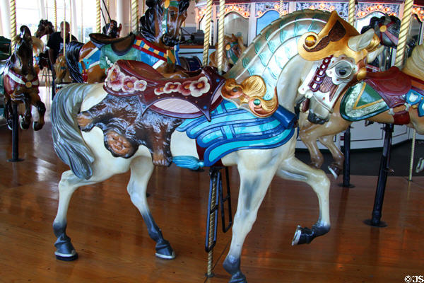 Horses by Philadelphia Toboggan Co. at Fall River Carousel. Fall River, MA.