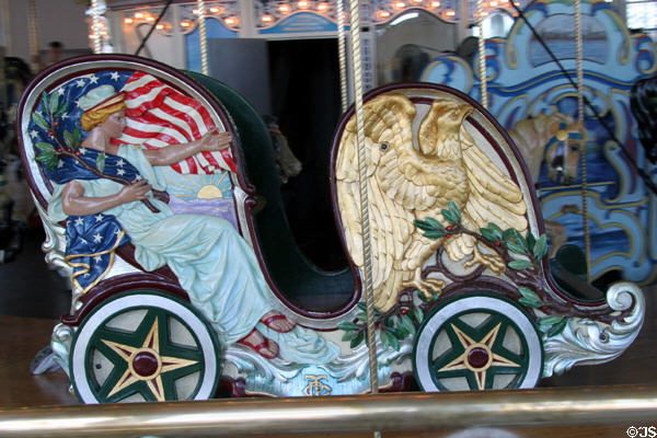 Liberty chariot of Fall River Carousel. Fall River, MA.