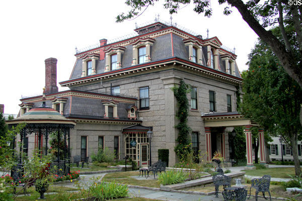 Andrew Robeson House (aka Fall River Historical Society Museum) (1842) (451 Rock St.). Fall River, MA. Style: Second Empire. Architect: Samuel Barrett Cushing & James Scott.