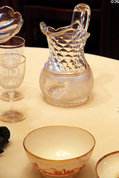 Cut-glass pitcher in dining room at Fall River Historical Society Museum. Fall River, MA.