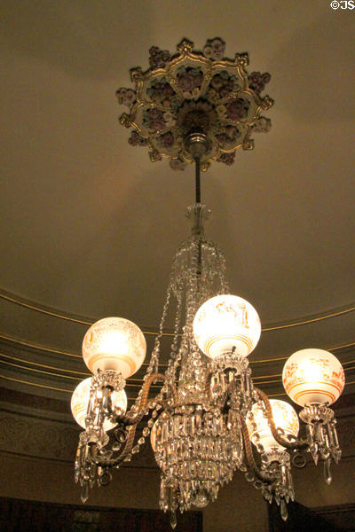 Chandelier in dining room at Fall River Historical Society Museum. Fall River, MA.