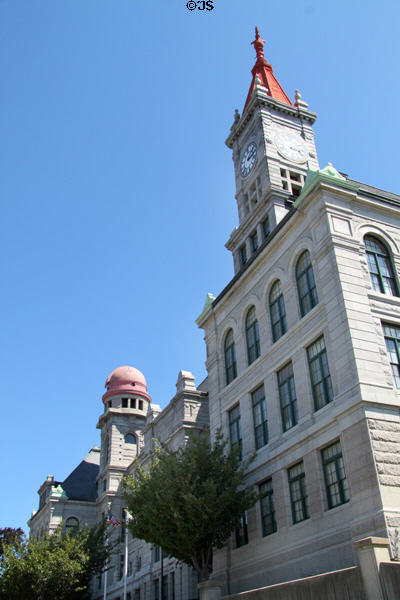 Towers of Old B.M.C. Durfee High School (now Fall River Trial Court). Fall River, MA.