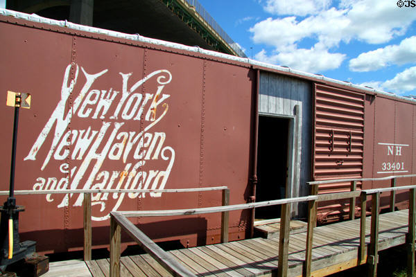 New York, New Haven & Hartford box car at Fall River Rail Museum. Fall River, MA.