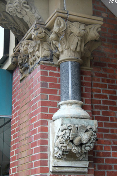 Academy Building carved column. Fall River, MA.