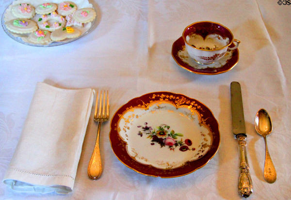 Table setting in dining room of Rotch-Jones-Duff House. New Bedford, MA.