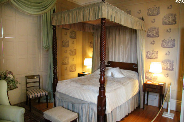 Four poster canopy bed (c1830) in Mrs. Duff's bedroom at Rotch-Jones-Duff House. New Bedford, MA.