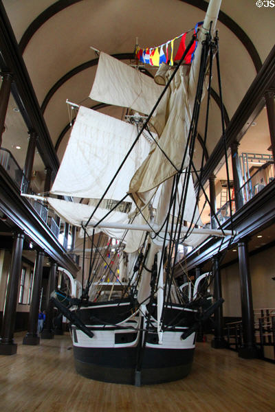 Lagoda almost-full scale model (1916) of whaling ship of 1826 at New Bedford Whaling Museum. New Bedford, MA.