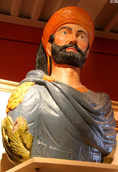 Figurehead of ship Leonidas (1826) from Scituate, MA at New Bedford Whaling Museum. New Bedford, MA.