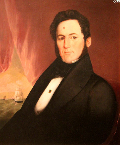 Portrait (c1835) of Captain Isaac Chase Howland (1803-45) at New Bedford Whaling Museum. New Bedford, MA.