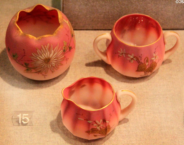 Glassware (c1888-95) by Mount Washington Glass Co. of New Bedford at New Bedford Whaling Museum. New Bedford, MA.
