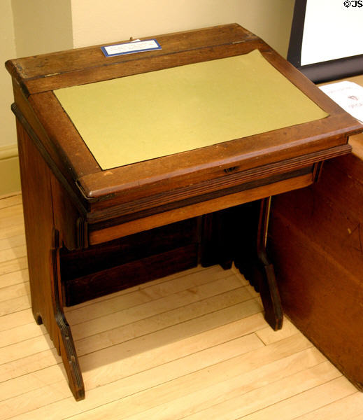 Desk used (1895) by Calvin Coolidge when Alderman in Northampton. Northampton, MA.