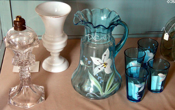 Glass collection at 1749 Court House Museum. Plymouth, MA.