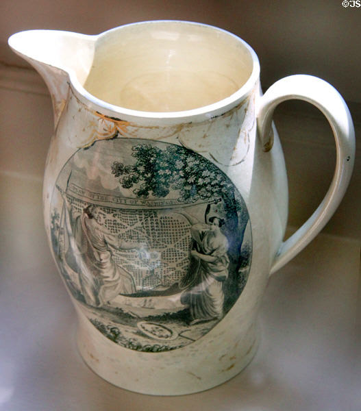 Pitcher with plan of the city of Washington by L'Enfant (c1792) at Mayflower Society House. Plymouth, MA.