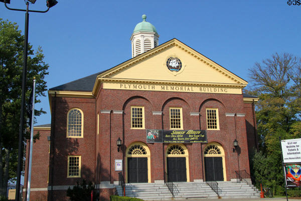 Plymouth Memorial Hall Building (1923) (83 Court St.). Plymouth, MA. Style: Colonial Revival. Architect: Joseph Daniels Leland.