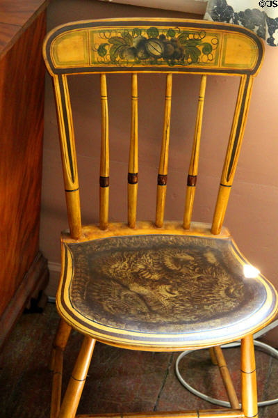 Yellow chair at Jabez Howland House. Plymouth, MA.
