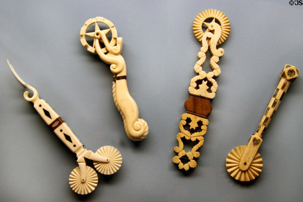 Whalebone pie crimpers (c1850-75) by New England artists at Heritage Plantation. Sandwich, MA.