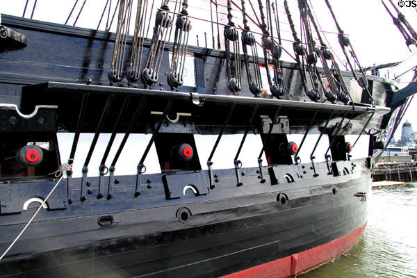 Hull of USS Constitution. Boston, MA.