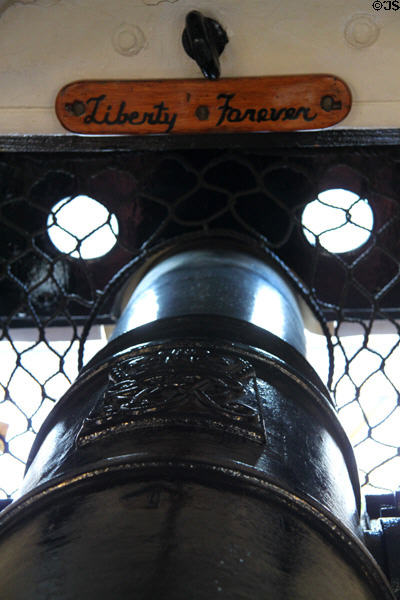 Each canon on USS Constitution named like Liberty Forever. Boston, MA.