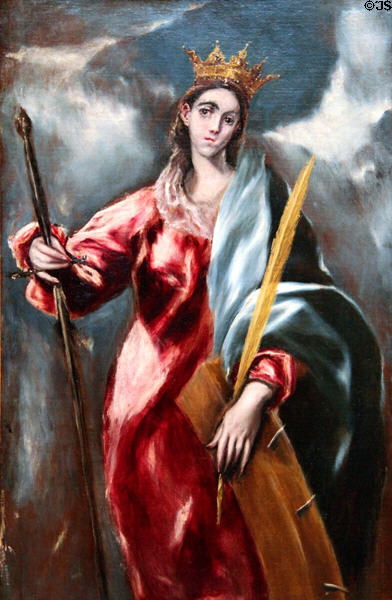 St Catherine (1610-14) painting by El Greco at Museum of Fine Arts. Boston, MA.