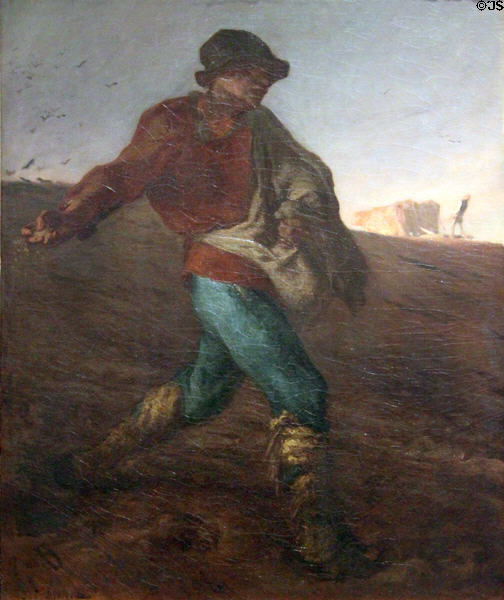 The Sower (1850) painting by Jean-François Millet at Museum of Fine Arts. Boston, MA.
