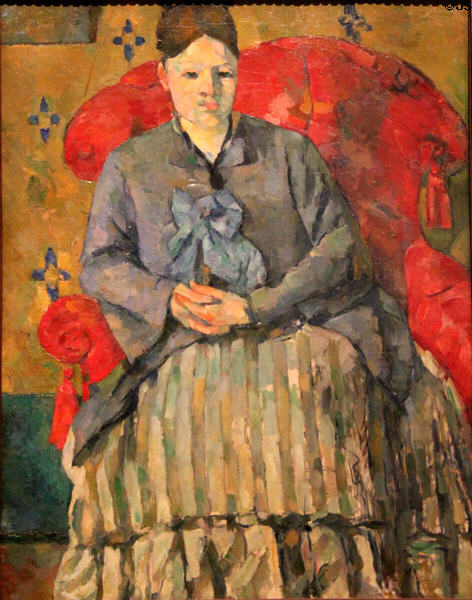 Mme Cézanne in Red Armchair (1877) painting by Paul Cézanne at Museum of Fine Arts. Boston, MA.