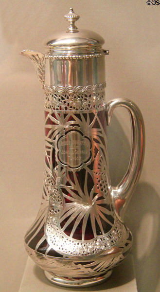 Silver & glass claret jug (1897-8) by Elkington & Co. of London at Museum of Fine Arts. Boston, MA.