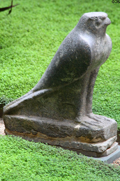 Sculpture of Egyptian god Horus at Gardner Museum. Boston, MA.