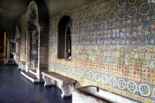 Wall tiles in cloister at Gardner Museum. Boston, MA.