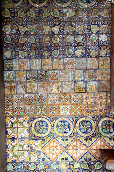 Wall tiles in cloister at Gardner Museum. Boston, MA.
