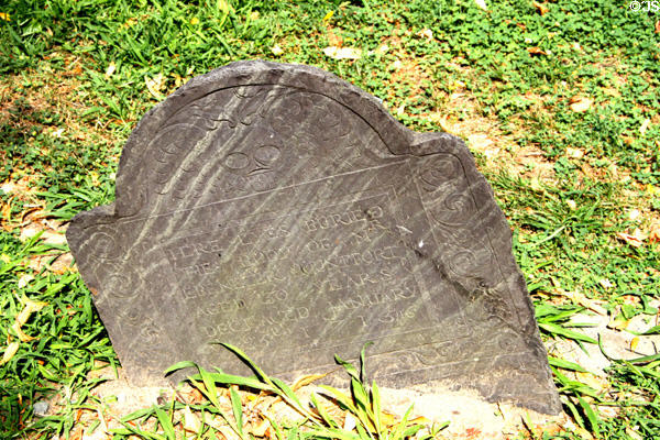 Headstone with winged skull (1713) at Granary Burying Ground. Boston, MA.