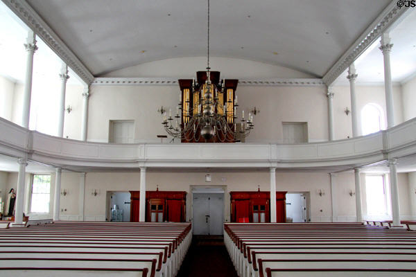 Interior of St Stephen's Church with organ. Boston, MA.