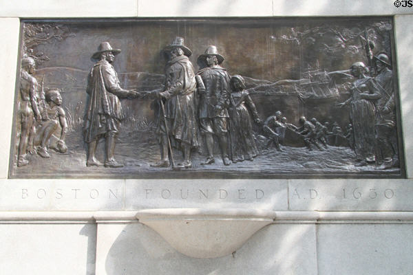 Founders' Memorial (1930) by Charles Allerton Coolidge; John Francis Paramino & Gorham Co. Foundry on Boston Common. Boston, MA.