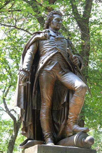 Revolutionary General John Glover (1732-97) statue (1886) by Martin Milmore on Commonwealth Ave. Mall. Boston, MA.