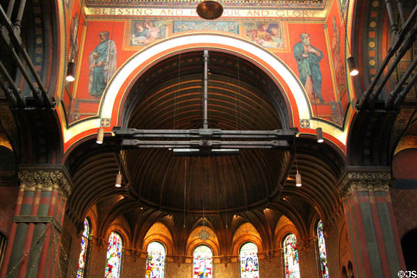 Arches with paintings of Sts Peter & Paul at Trinity Church. Boston, MA.