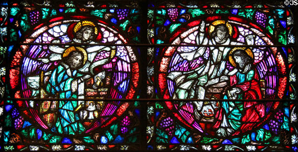 Stained glass window of Evangelists at Trinity Church. Boston, MA.