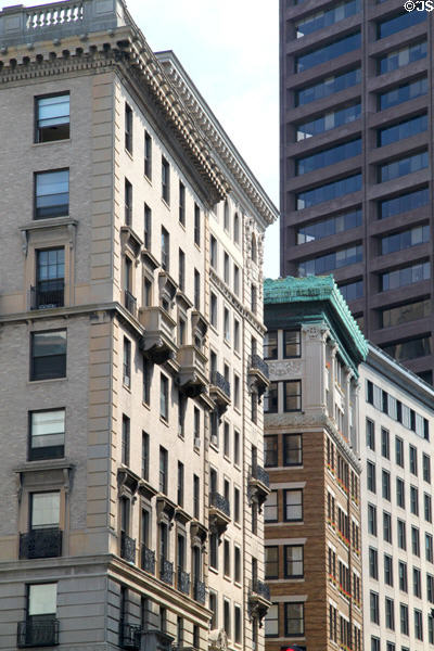 Hotel Bellevue (1899), Boston Transit Commission (1903), Lawyers Building (1922) & One Beacon Street. Boston, MA.