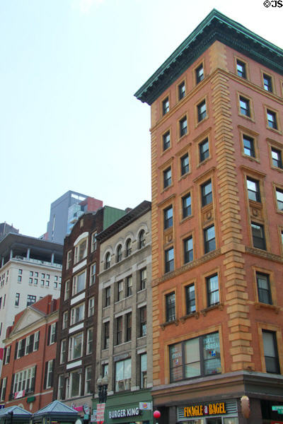 Tremont St.heritage buildings 126 (1955), 128 (1905), 129 (1895) by Winslow & Wetherell. Boston, MA.