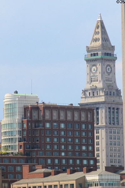 Modern highrises & Custom House Tower. Boston, MA.