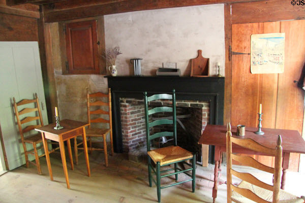 Tables & chairs in bar room at Hartwell Tavern at Minute Men National Historical Park. Concord, MA.