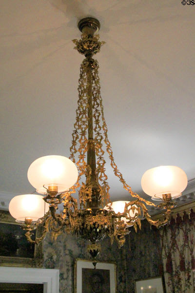 Parlor chandelier at Longfellow National Historic Site. Cambridge, MA.