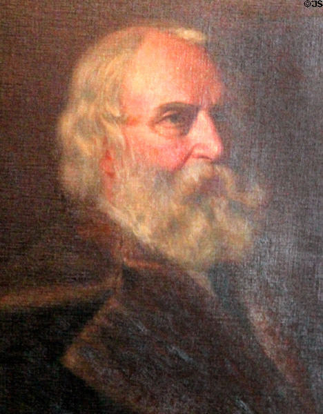 Henry W. Longfellow portrait (1876) by Ernest Longfellow at Longfellow National Historic Site. Cambridge, MA.