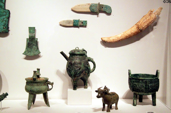 Neolithic Chinese bronze objects (20th-11thC BCE) at Harvard Art Museums. Cambridge, MA.