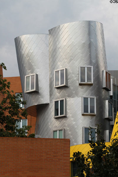 Metallic surfaces of Gehry building at MIT. Cambridge, MA.
