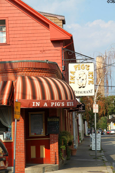 In a Pig's Eye Restaurant in former grocery store (1916) (148 Derby St.). Salem, MA.