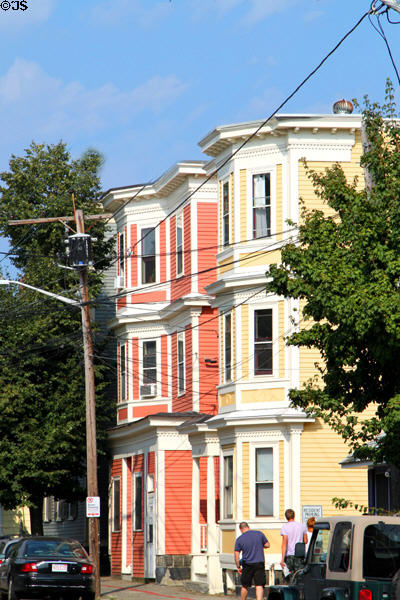 Pink & Yellow heritage buildings (c1900-10) (135 & 137 Derby St.). Salem, MA.