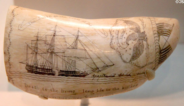 Scrimshaw of Ship Susan (1829) by Frederick Myrick at Peabody Essex Museum. Salem, MA.