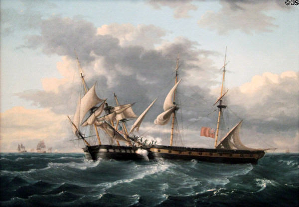 USS Wasp vs HMS Frolic painting (c1815) by Thomas Birch at Peabody Essex Museum. Salem, MA.